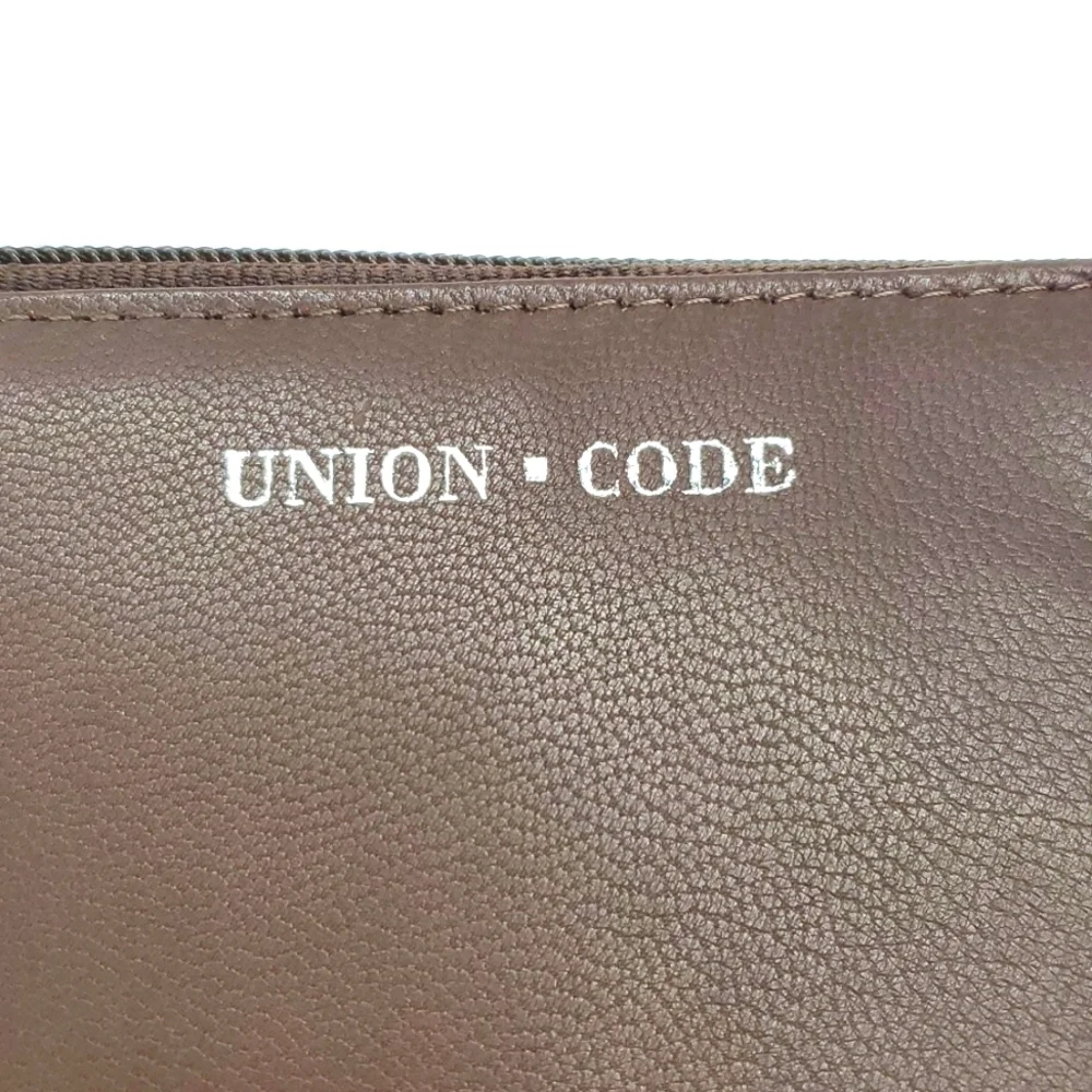 Union Code Brown Genuine Leather RFID Zippered Wallet NWT